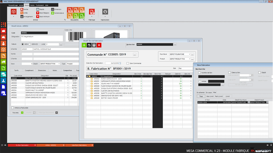 Logiciel de gestion commerciale Tunisie - Mega Commercial - Fabrique