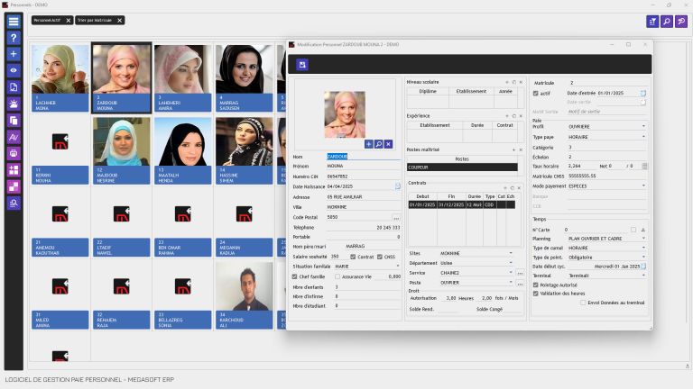 logiciel de paie tunisie , fiche de paie tunisie , paie tunisie