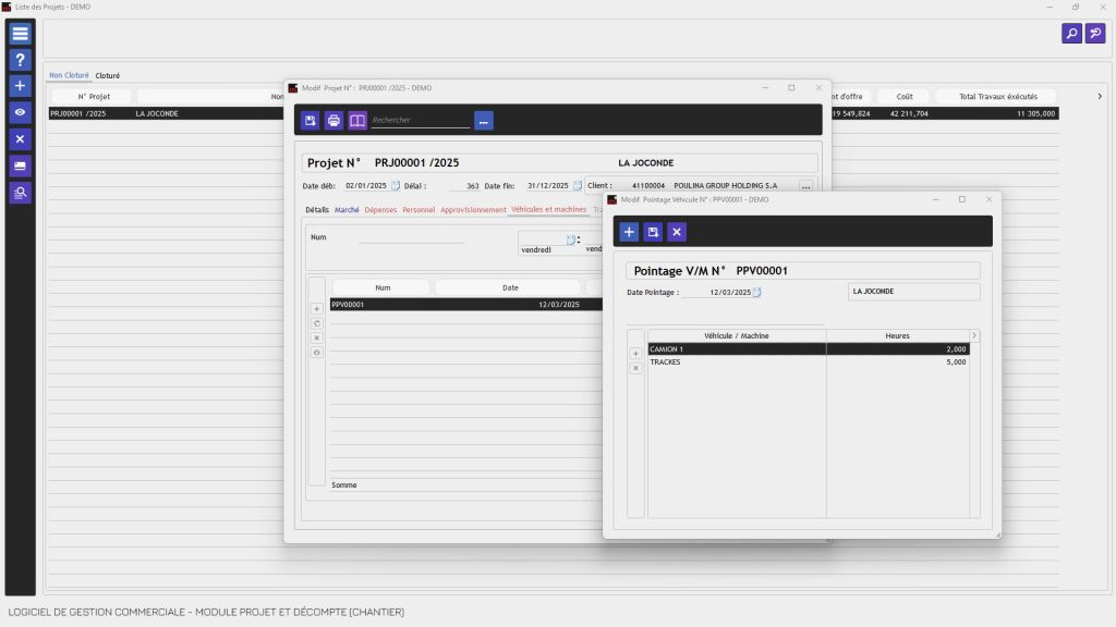 Logiciel de gestion commerciale Tunisie avec suivi Projet et décompte -Logiciel de gestion commerciale Tunisie avec suivi chantier