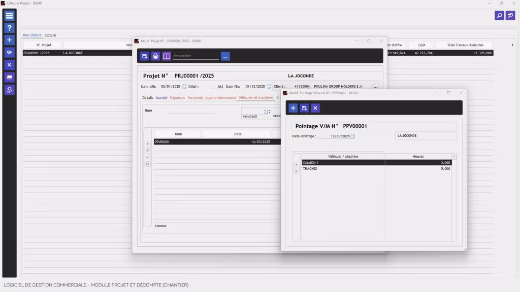 Logiciel de gestion commerciale Tunisie avec suivi Projet et décompte -Logiciel de gestion commerciale Tunisie avec suivi chantier
